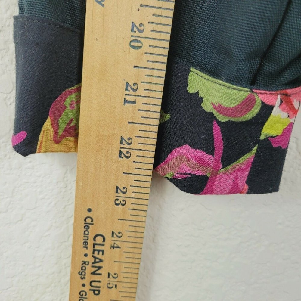 Hearts of Palm Womens Floral Embroidered Trapeze Jacket Black Mirrors Mature Sz8 - Picture 9 of 11